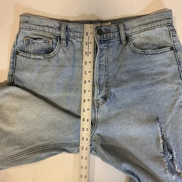 Hidden Jeans Women's High Waist‎ Fray Hem Straight Leg Jeans In Light Wash SZ 30 - Picture 12 of 13